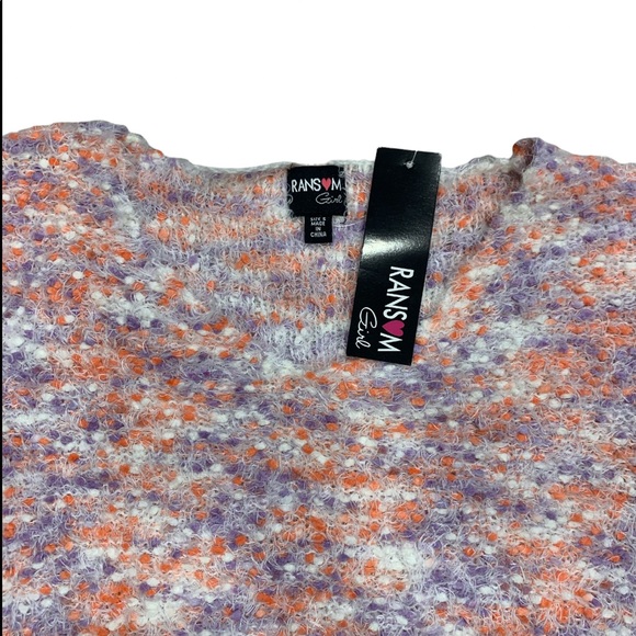 Multi Color Ransom Girl V-Neck Sweater Size Small - Picture 3 of 3